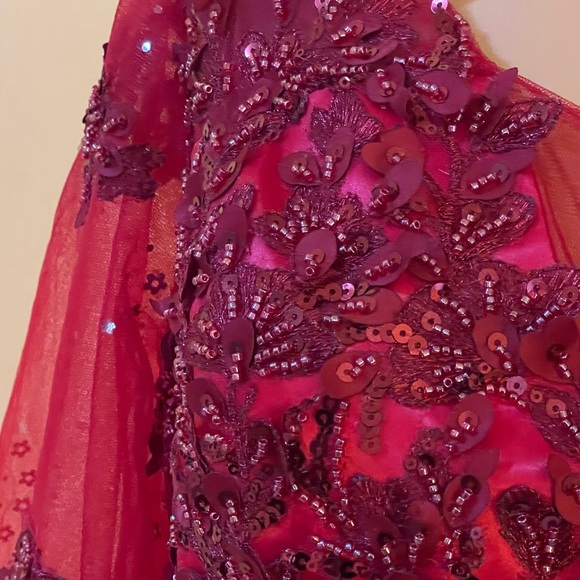 NEW Wedding Bridesmaid Red Dress Size 16 - Picture 5 of 11